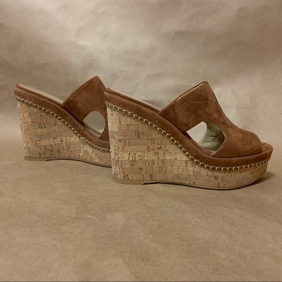Stuart Weitzman Shoes - Stuart Weitzman | Ponte Suede Wedge Slide Sandal